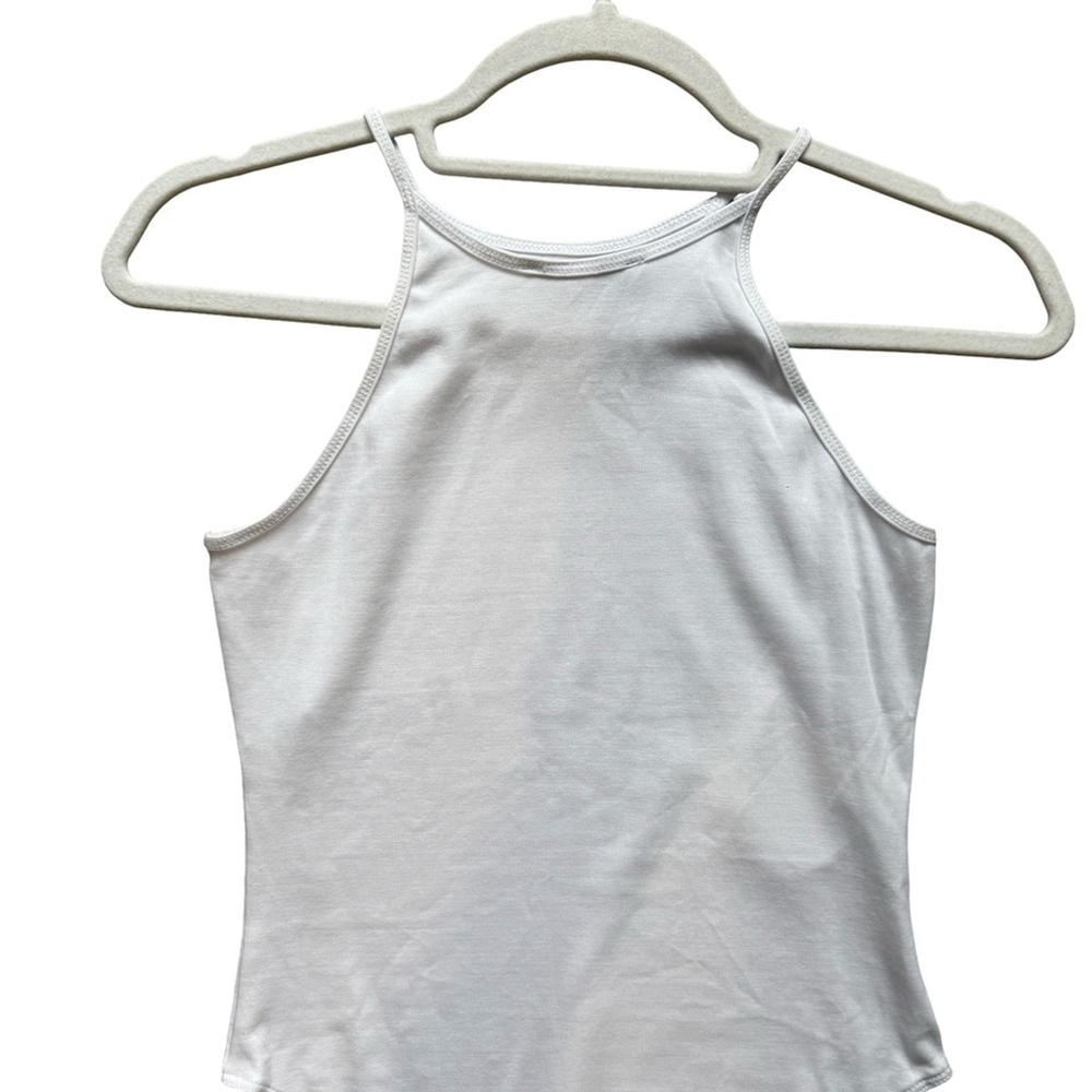 Zara Classic White Bodysuit Size S Stretchy Minimalist Neutral Casual Essential - Picture 10 of 11